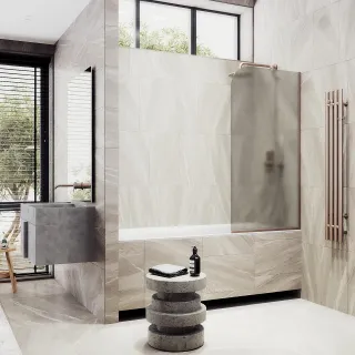 Шторка на ванну MaybahGlass MGV-148-2у 64см бронза